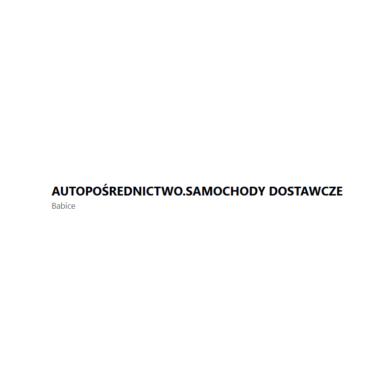 Autopośrednictwo. Samochody ciężarowe i dostawcze